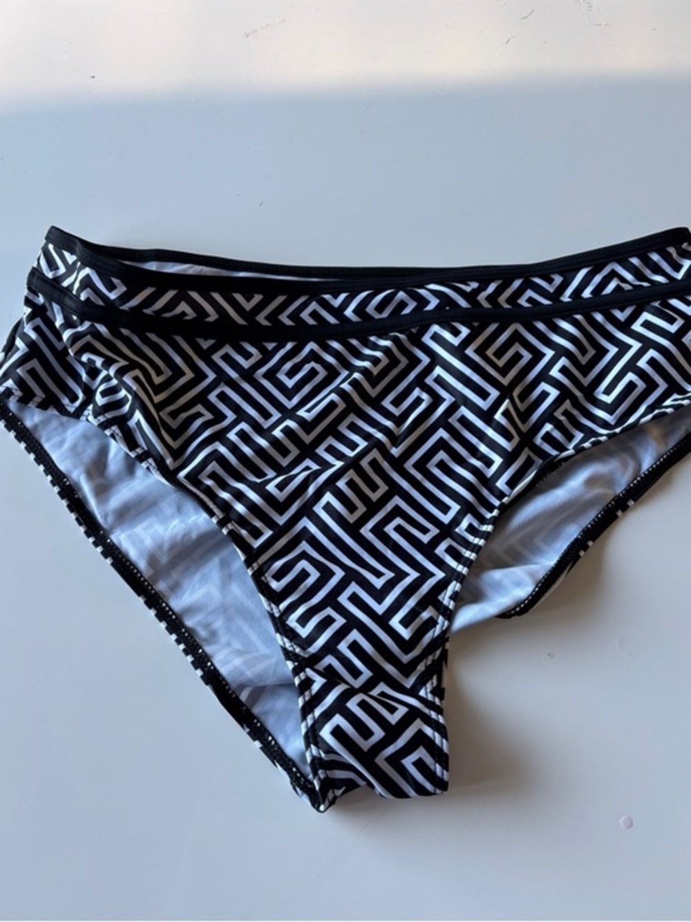 Black & White Geometric Bikini Bottoms